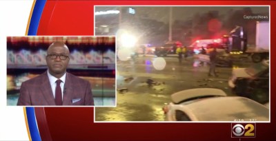 IDOT blamed a 50-car pileup on the Kennedy Expressway on April 15 on drivers going "way too fast" for conditions. Image: CBS Chicago
