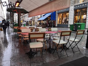 Street seating at a cafe in Paris. Photo: Gilly Berlin