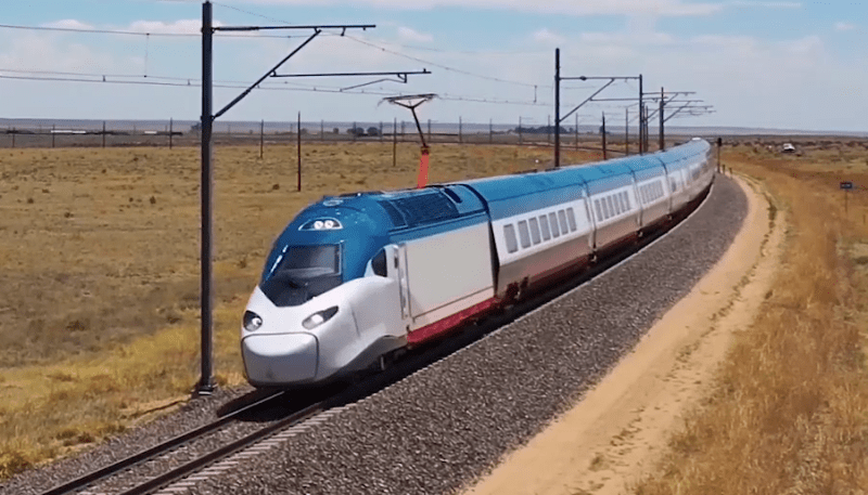 Amtrak's newest trainset, capable of over 200 mph on dedicated, HSR tracks, but also capable of running on existing track at slower speeds. Image: Amtrak