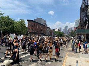 Protests on Flatbush Avenue in Brooklyn last week. Photo: Gersh Kuntzman