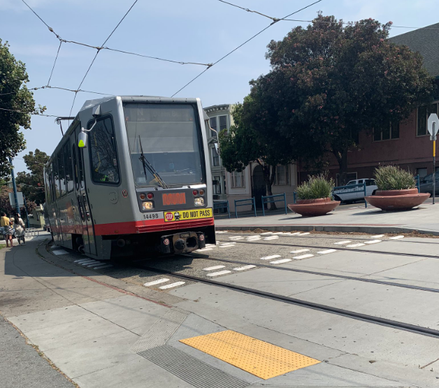 An N Judah at Duboce Park on Sunday. Photo from slowstreetsdefender's twitter.