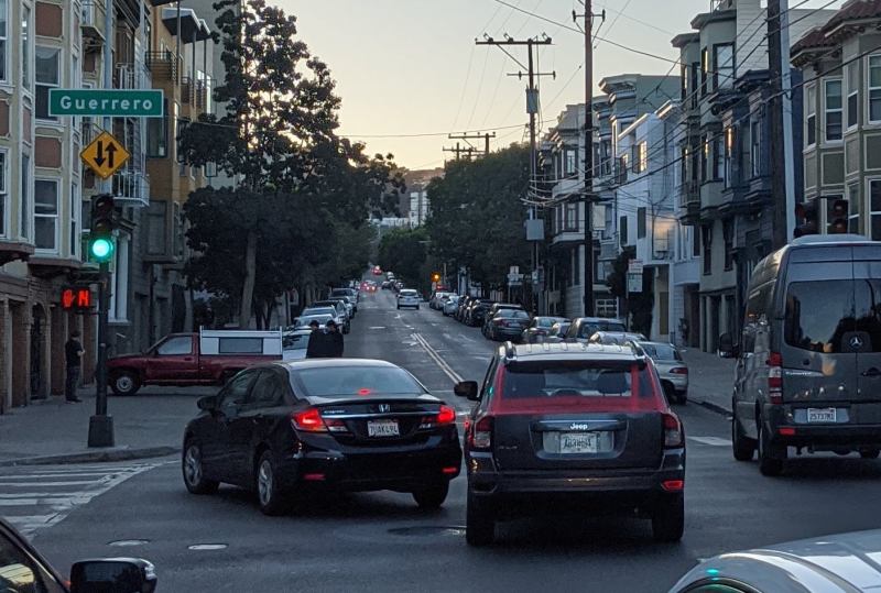 A shot of the Jeep, license #AB31H94, driven by the motorist who hit Glauser at 15th and Valencia and then fled the scene. Photo: Glauser