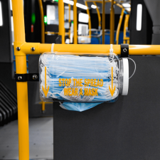 New York City has found the money for mask dispensers like these — but without a national mask mandate on transit, it's unclear how many riders across the country will be wearing face coverings. Source: MTA via Creative Commons.