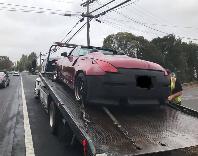 The driver of this car was driving recklessly... and as such will lose their car for 30 days. Photo: CHP