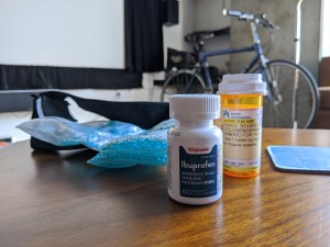 Thankful for pain killers and ice packs. Photo: Streetsblog/Rudick