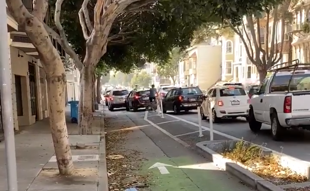 A still of the continual situation at the ARCO station on the Wiggle. Image: Dean Preston's twitter