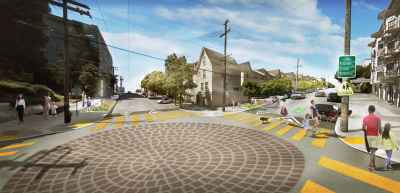 A rendering of the approved treatment for Page and Buchanan. Image: SFMTA