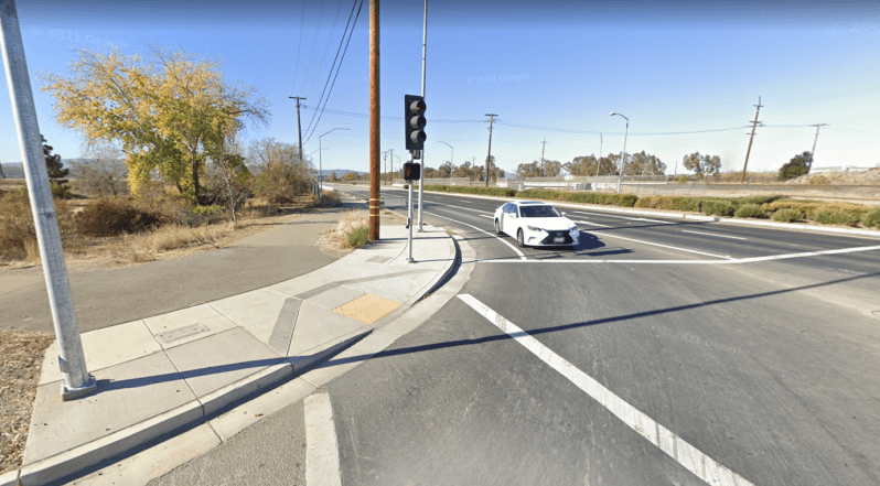 Christine Boyle was fatally struck in this crossing by a right-turning truck on Dec. 21, 2020. Image: Google Maps