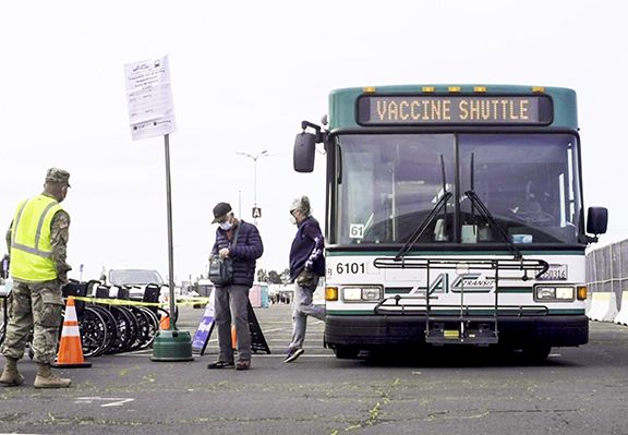 AC Transit is one of several operators offering free service for vaccinations. Photo: AC Transit