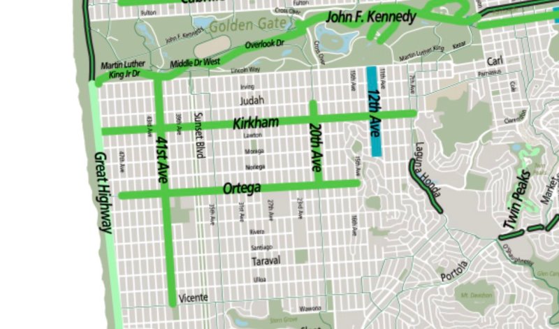 A look at 'Slow Streets' in the Sunset. Image: SFMTA