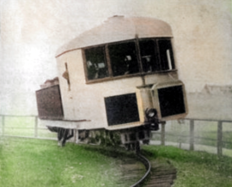 A prototype gyro monorail. This type of technology will allow CAHSSA to save money by eliminating one rail. Photo: Wikimedia Commons