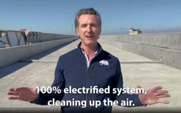 Governor Newsom wants the legislature to release funding for HSR, but they won't. Image from March 2021