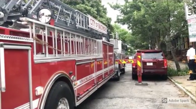 Baltimore City Fire Department made a video intending to show that narrow streets cause problems for their trucks and ladders. But it ended up demonstrating the opposite. Image via YouTube