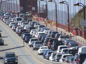 Traffic today on the Golden Gate Bridge. Photo from Jason Henderson's twitter