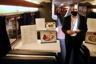 Amtrak vice president of Customer Service, Stations and Onboard, Robert Jordan, describes the return of formal dining. Photo: Steven Vance