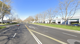 The dangerous speedway, complete with gutter-strip bike lanes, where Hayward's latest traffic violence victim was killed. Image: Google Street View