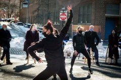 Dancers perform in front of Mayor de Blasio in a video promoting the city's Open Culture program. Photo: Mayor's Office