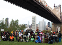 The 2020 Sunnyside/Astoria Family Ride “Spoketacular” at Queensbridge Park. The Spoketacular was organized by C.J. Bretillon, Jennifer Chakrabarti, Baglia, Juan Restrepo and the Queens Transportation Alternatives Committee. Photo: Bhaskar Chakrabarti