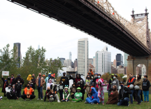 The 2020 Sunnyside/Astoria Family Ride “Spoketacular” at Queensbridge Park. The Spoketacular was organized by C.J. Bretillon, Jennifer Chakrabarti, Baglia, Juan Restrepo and the Queens Transportation Alternatives Committee. Photo: Bhaskar Chakrabarti