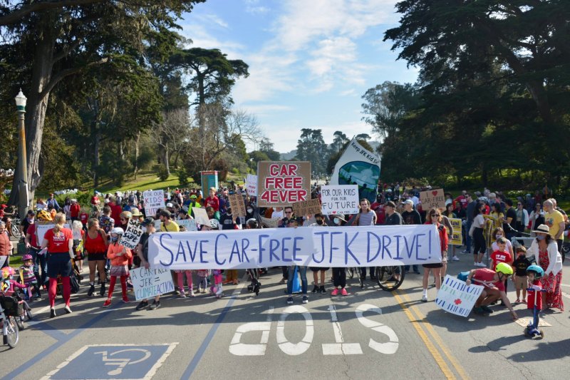 Rally to save 'Car-Free JFK' held in February. Photo: Sergio Ruiz