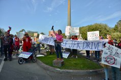 Walk San Francisco's Jodie Medeiros at a rally earlier this year. Photo: Sergio Ruiz