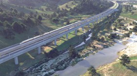 A rendering of the Pacheco pass alignment. Image: CaHSRA
