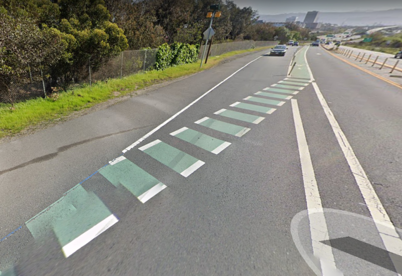 Brisbane example of what Caltrans considers safe infra. Image: Google maps