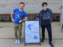 Ian Griffiths  and Adina Levin of Seamless Bay Area at an event to learn about and gather support for Senate Bill 917. Photos: Streetsblog/Rudick