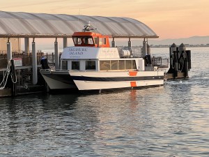 A rendering of the Treasure Island ferry. Or maybe it's a real ferry. Streetsblog doesn't know. Image: Treasure Island Development Authority