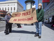 Senior and disability activists in front of SFMTA headquarters. Photos: Streetsblog/Rudick