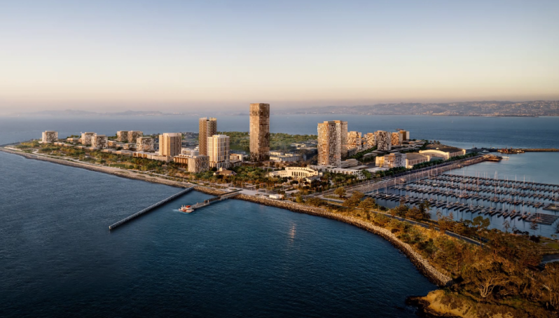A rendering of the future skyline of Treasure Island.