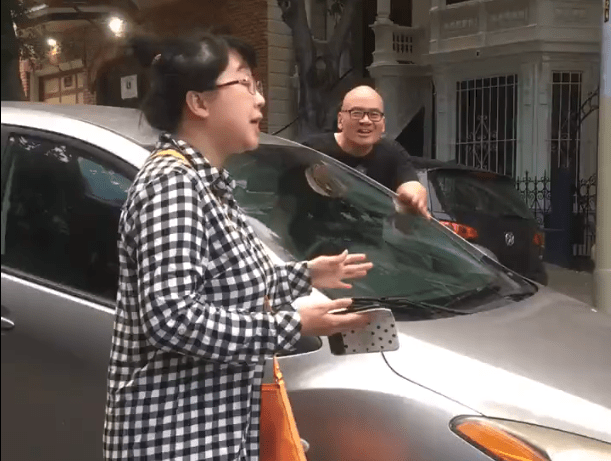 Going the wrong way on a one-way street and yelling at the cyclist they almost ran down. Photo from Twitter.