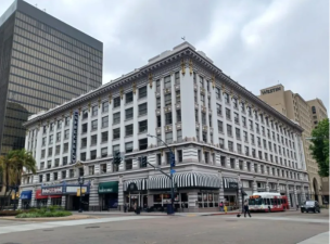 An older building in San Diego. Cities didn't use to build so much parking. Photo by David Barboza